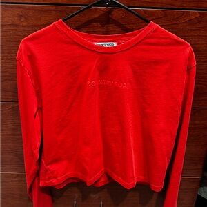 Country Road Red Embossed Logo Long Sleeve Tee